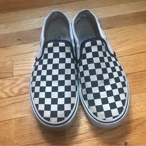 Black and white checked vans